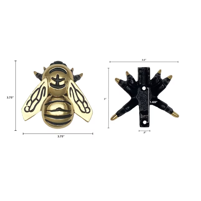 Michael Healy 4-in Polished Brass Bumble Bee Door Knocker