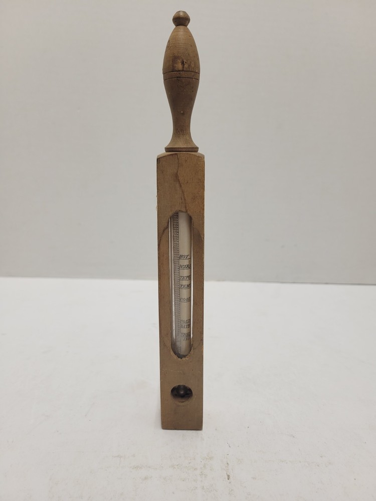 Dr Forbes Bath Thermometer in Wood Case with Specification Chart