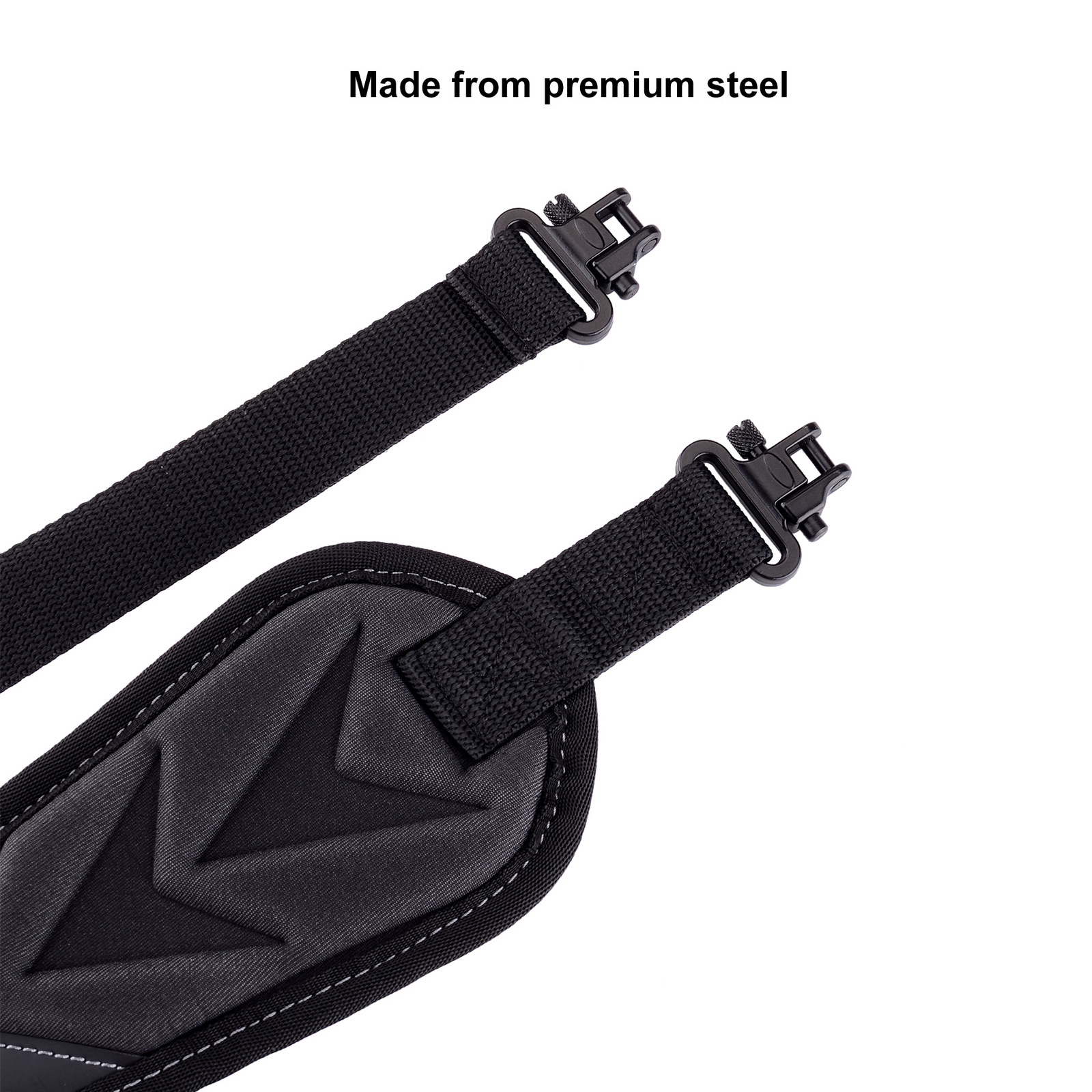 Black 2 Point Gun Sling with Shoulder Padding & Swivel Alloy Length Adjuster