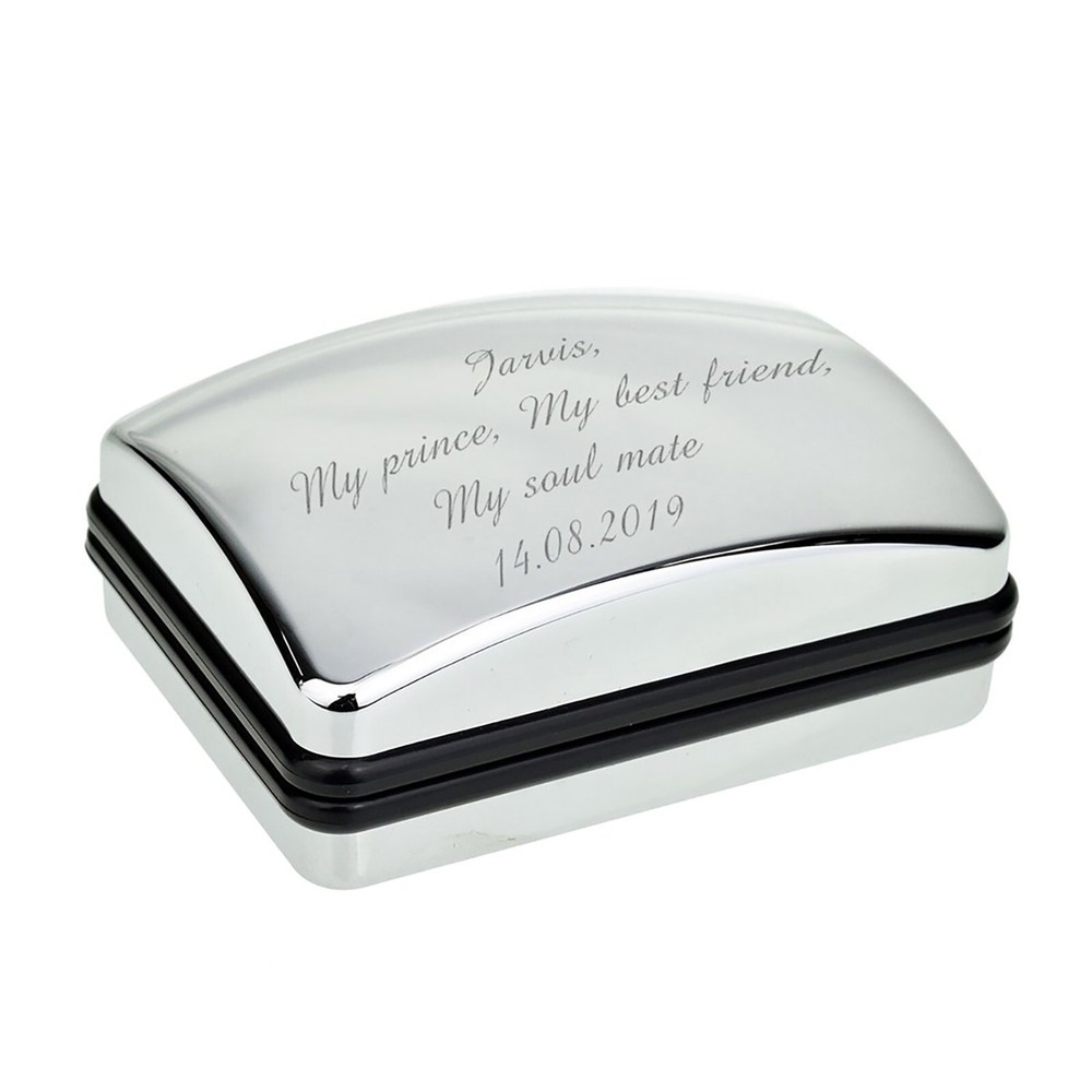 Scooter Blue Cufflinks Presented in a Personalised Chrome Cufflink Box