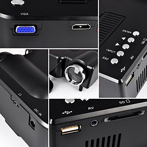 New Pyle PRJG48 Mini Compact Pocket Projector, 1080p Support, USB/SD Card Reader