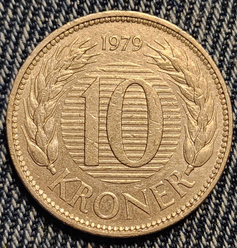 1979 Denmark 10 Kroner Coin