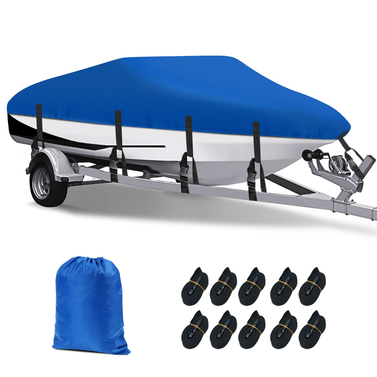 17' 18' 19' Boat Cover Waterproof Heavy Duty Marine Grade Fits V-Hull Runabout