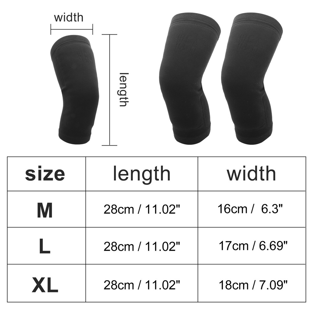 Simple Knee Pads Medium Size Black 1 Pair