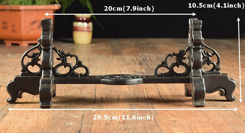 Black Ebony Wood Display Rack Samurai Sword Knife Dagger Gun Holder Stand Base
