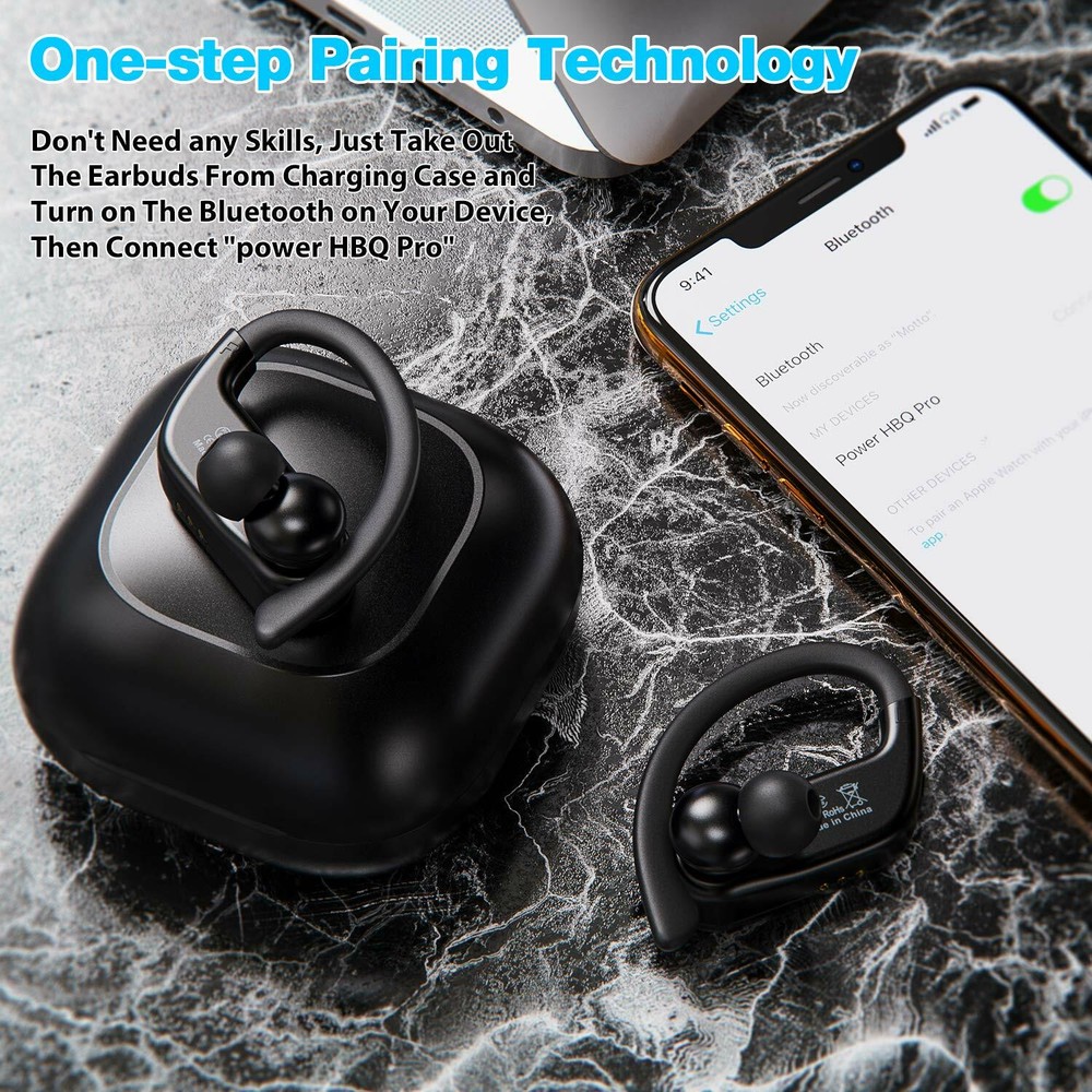 5 True Wireless Bluetooth Sport Earbuds Noise Cancellation IPX6 iOS & Android