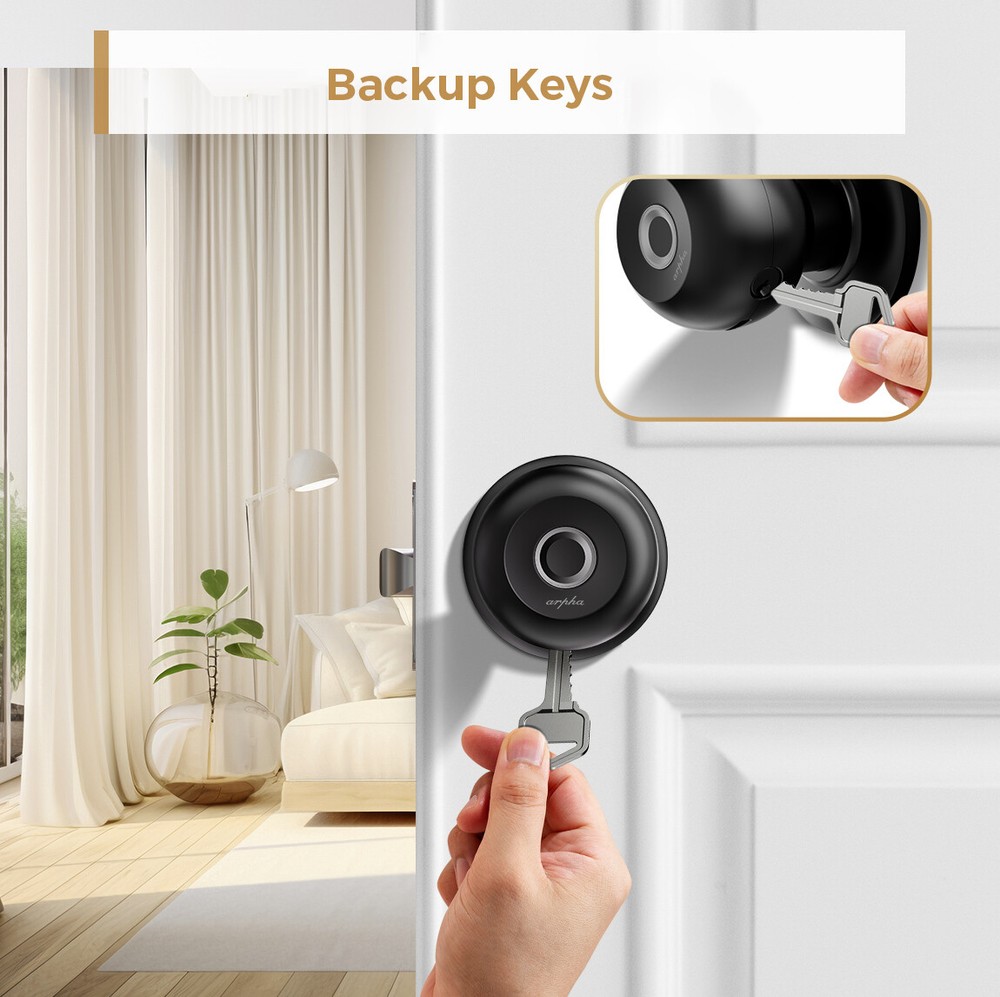 ARPHA Smart Keyless Fingerprint Door Handle Lock App Control Bluetooth Auto Lock