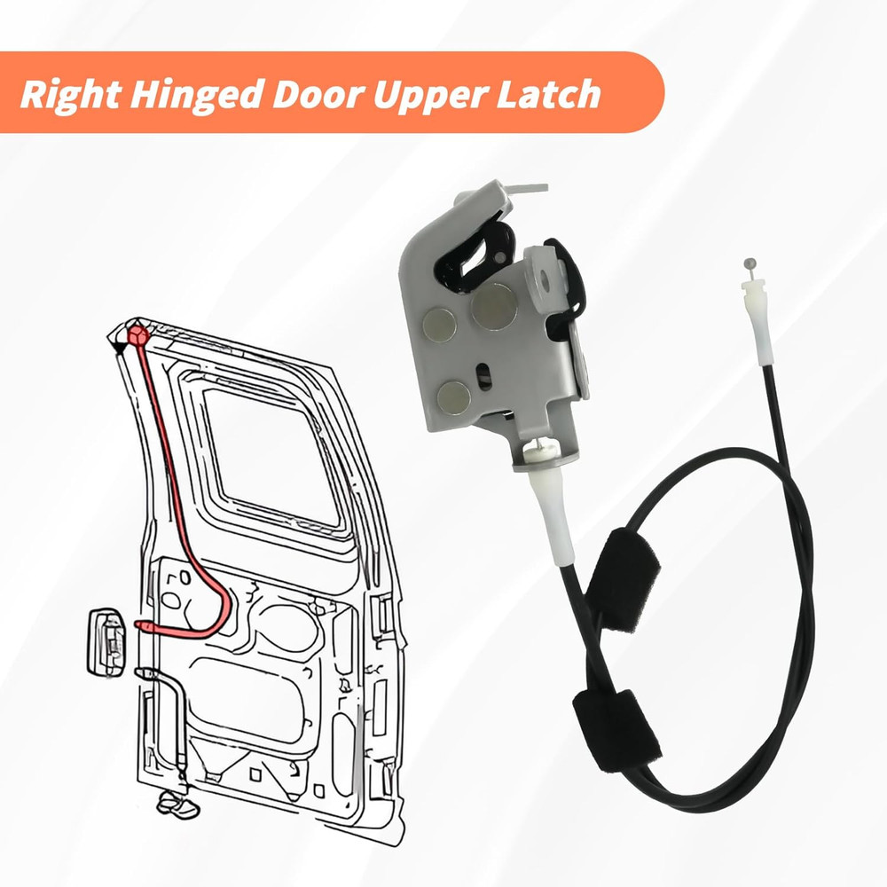 Side Door Latch with Cable Compatible with 1992-2014 Ford E150 E250 E350 Econoli