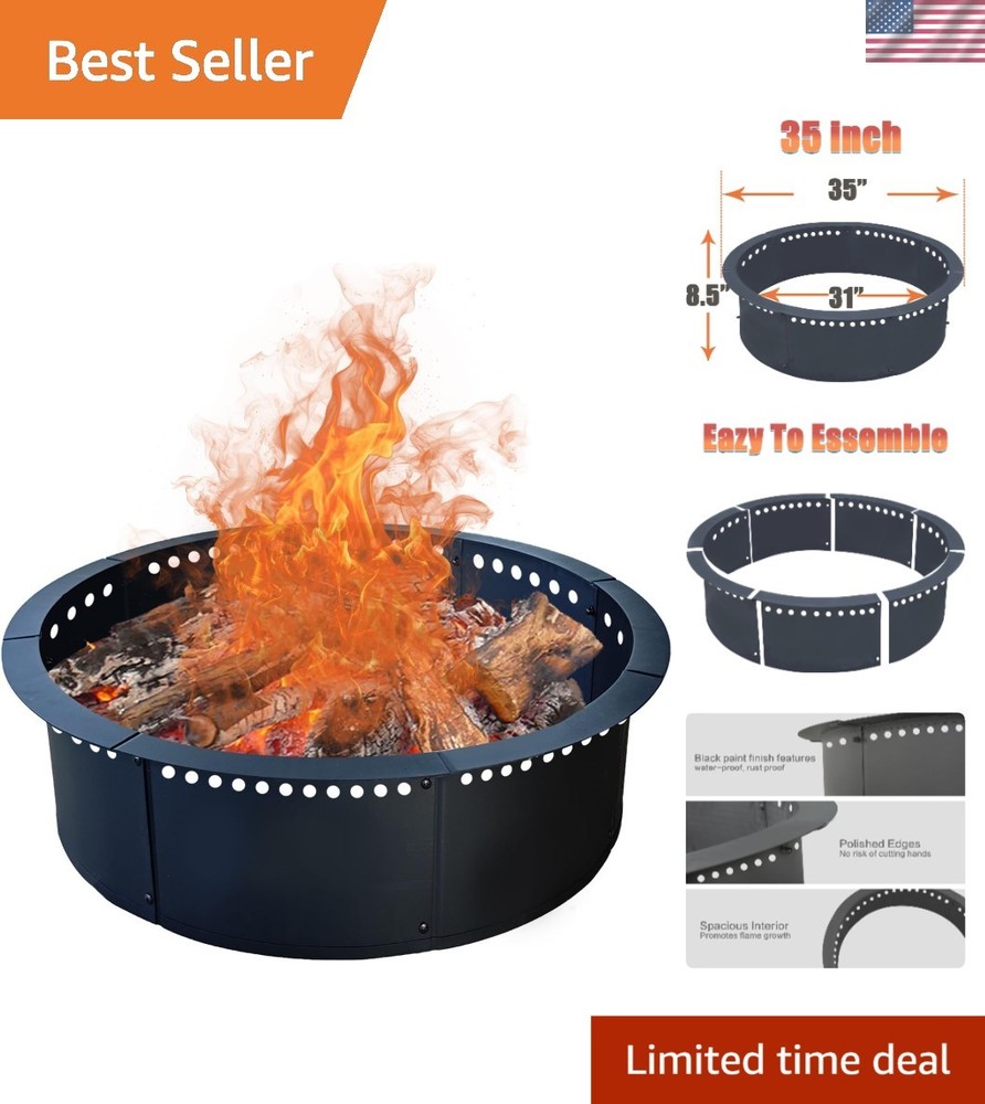 High-Quality 35-Inch Smokeless Fire Pit Insert - Ideal for Camping and Backyard