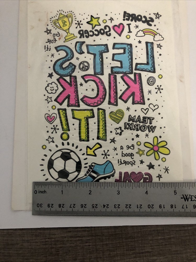 Plaid Iron On Transfer Soccer Decal