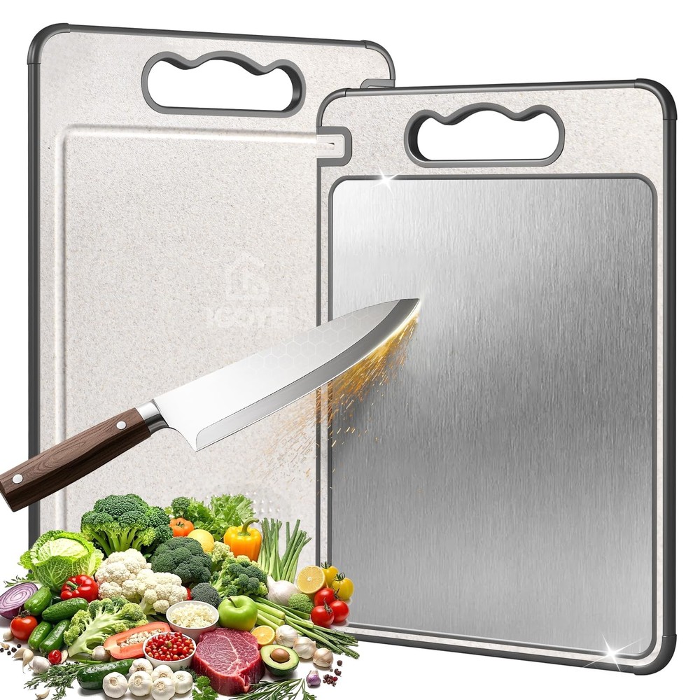 Titanium Cutting Board, Double Sided Chopping Board for Kitchen, Non Toxic No...