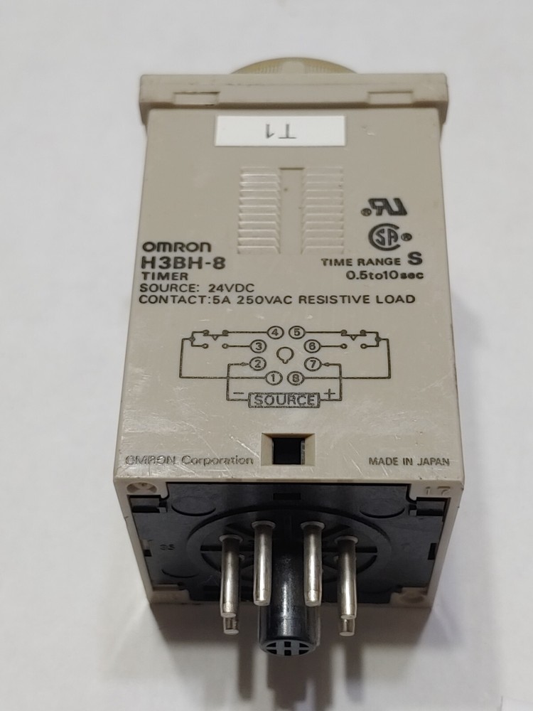 Omron H3BH-8 Timer 0.5-10SEC Time Range , Power Off Delay