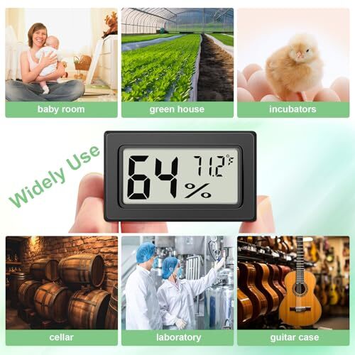 6-Pack Mini Hygrometer Indoor Humidity Meter, Mini Digital Thermometer