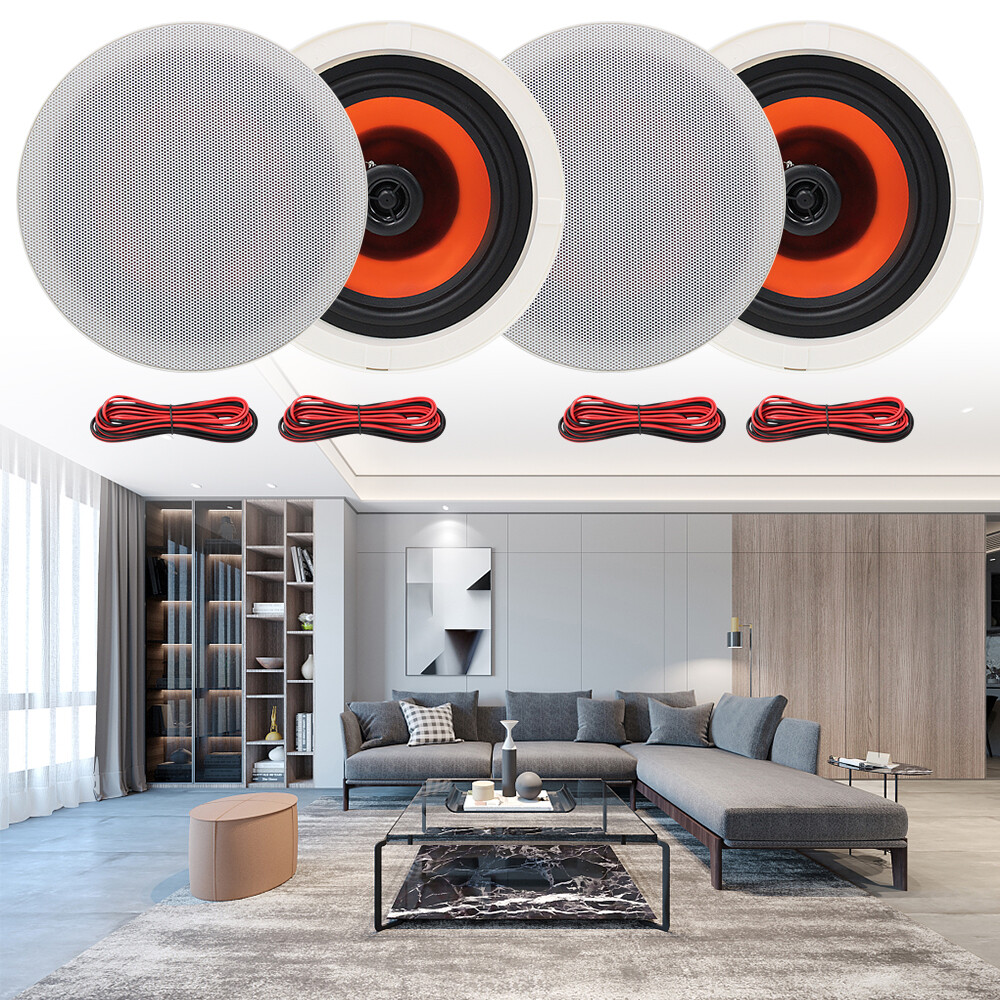 4*Herdio 6.5" 600W Ceiling Speakers Wireless Bluetooth Home Kitchen Wall Speaker