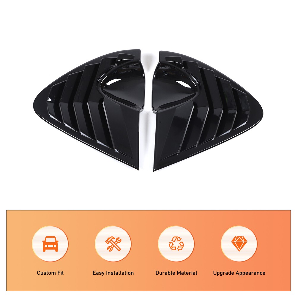 ABS Glossy Black Rear Triangular Louver Trim Panel For Seat Leon 2008-2012