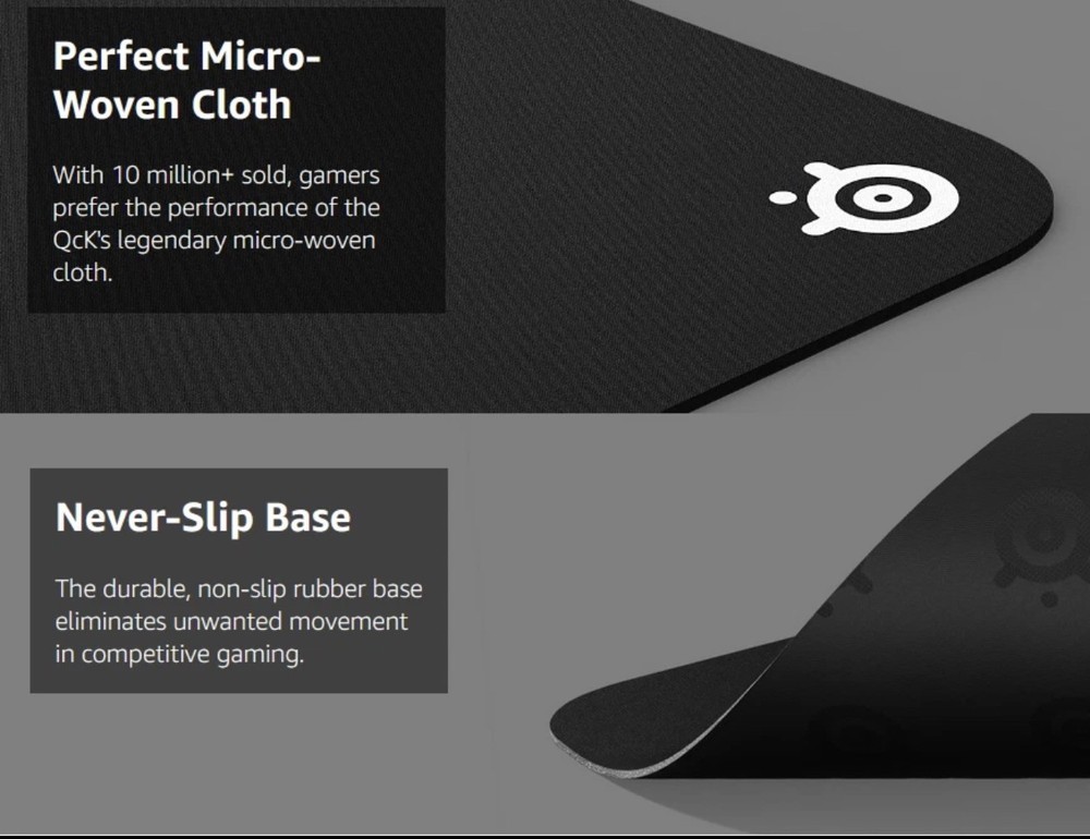 Performance Mousepad, Micro-Woven + Non-Slip, steelseries QcK model, Medium Size