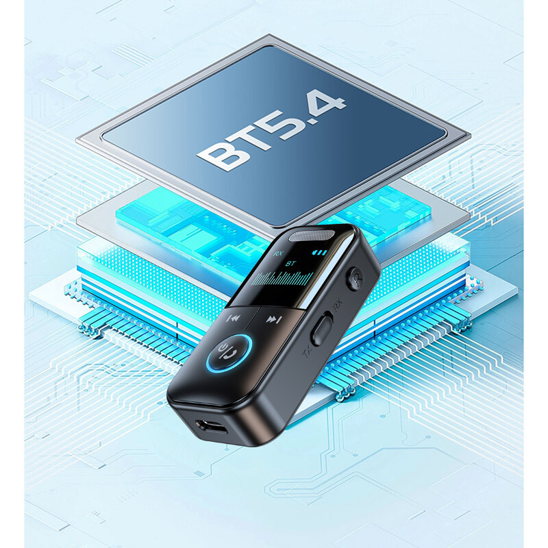 Bluetooth Wireless Audio Adapter Screen/AUX for Airplane/TV/Tablet/Speaker/Car