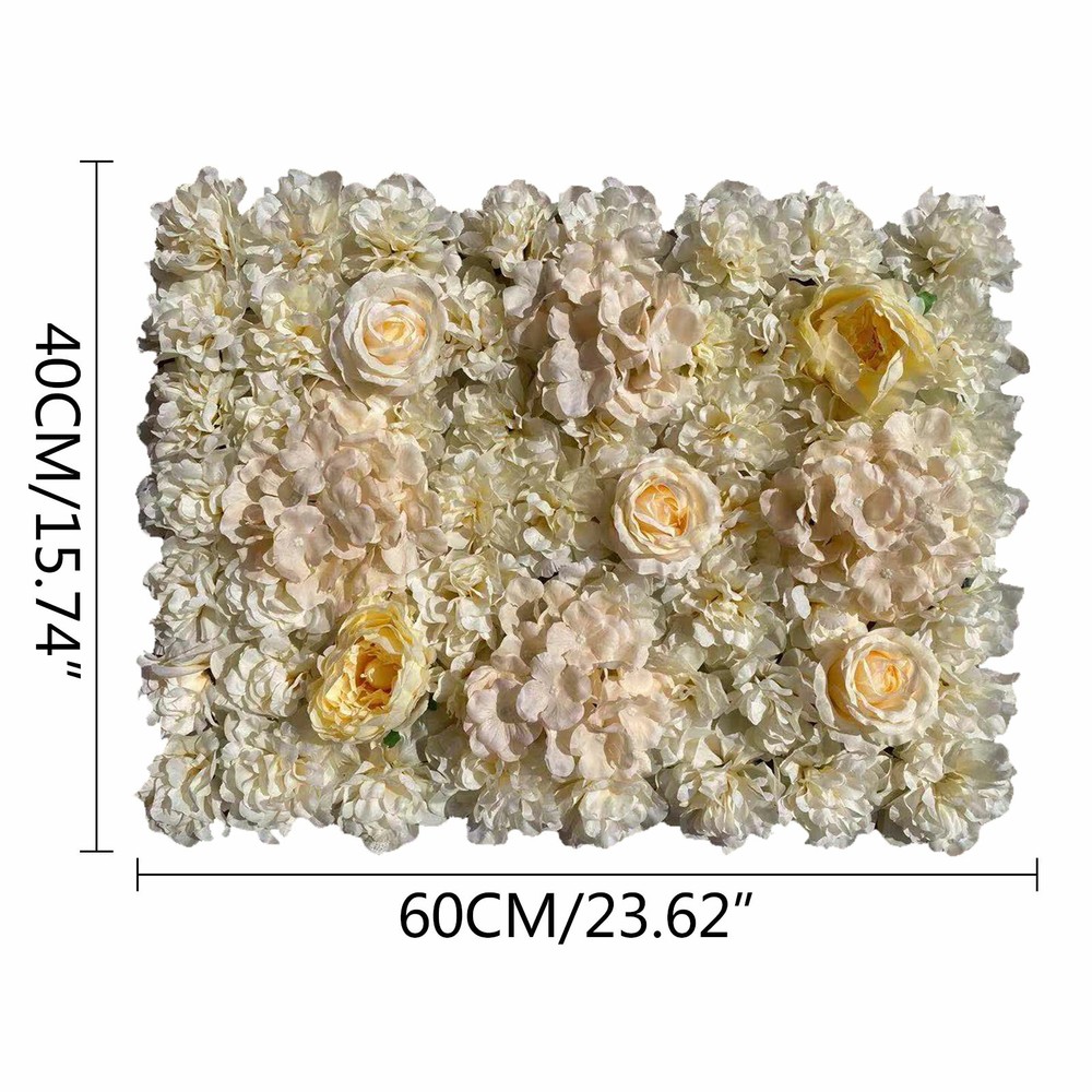 6pcs Artificial Flower Wall Hydrangea Panel Mat Pad Wedding Backdrop 60x40 cm