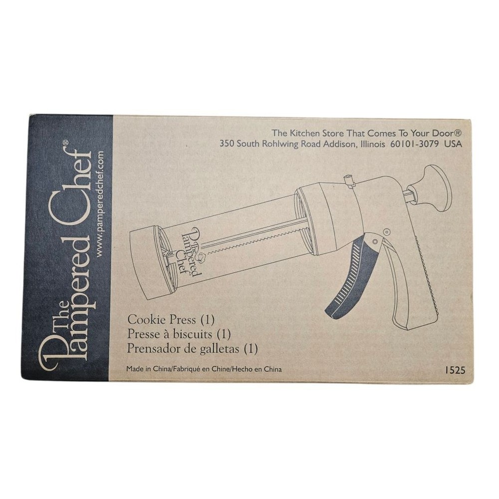 Pampered Chef Clear Gray Cookie Press Set
