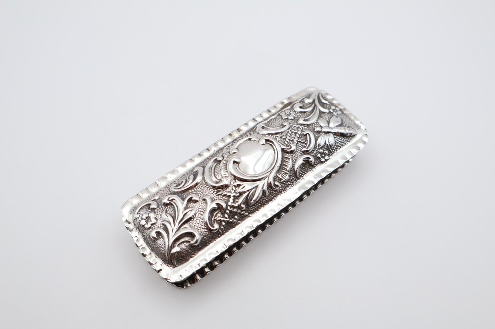 Antique Solid Silver Repousse Trinket Box Hallmarked Birmingham 1903