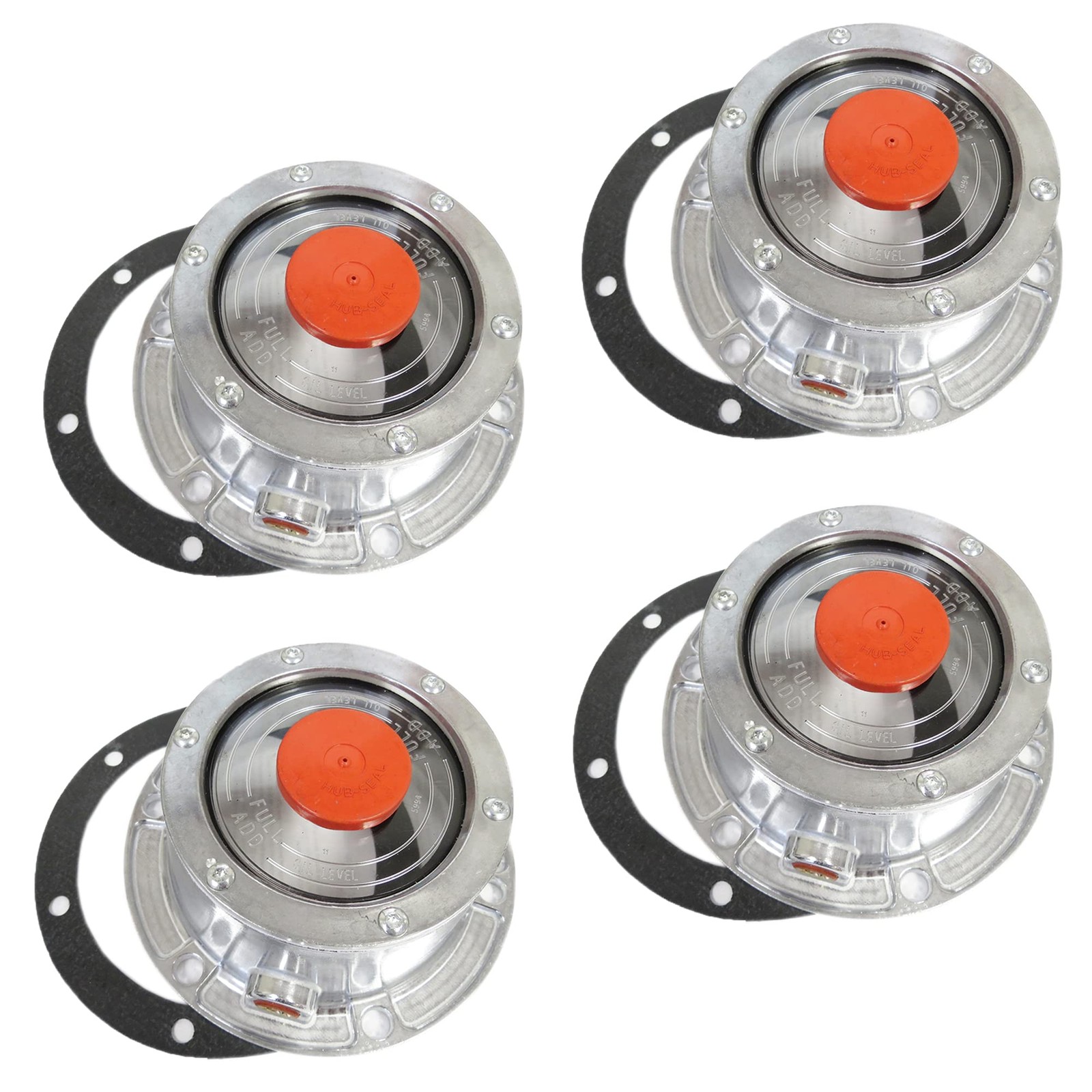 4 x Torque Trailer Hub Cap w/ Oil Port & Side Fill Plug Replaces Stemco 343-4009