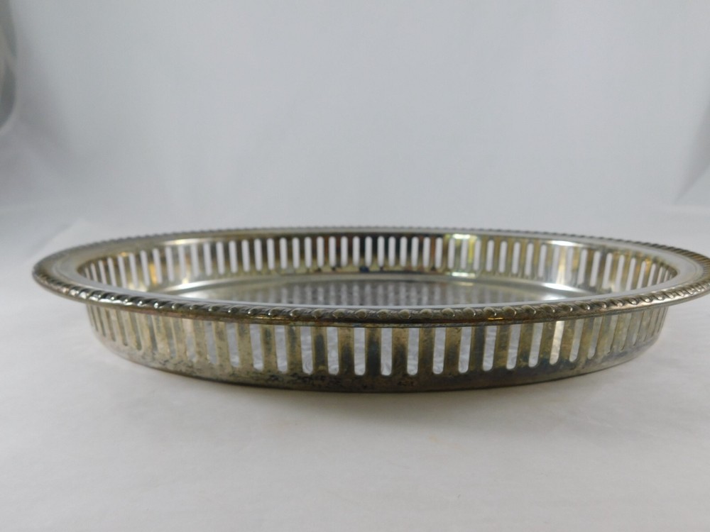 Vintage Oval Silverplate Tray 11.5”