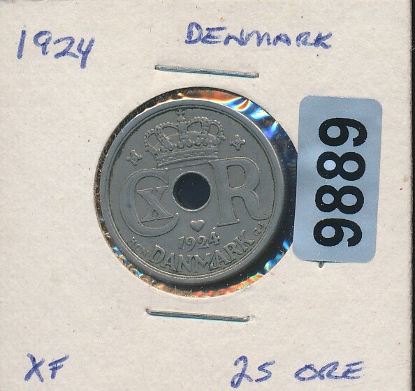 DENMARK -  25 ORE - 1924 #9889