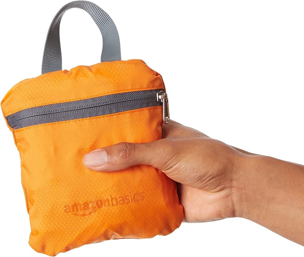 Amazon Basics Ultralight Portable Packable Day Pack Backpack 35 Liter, Orange