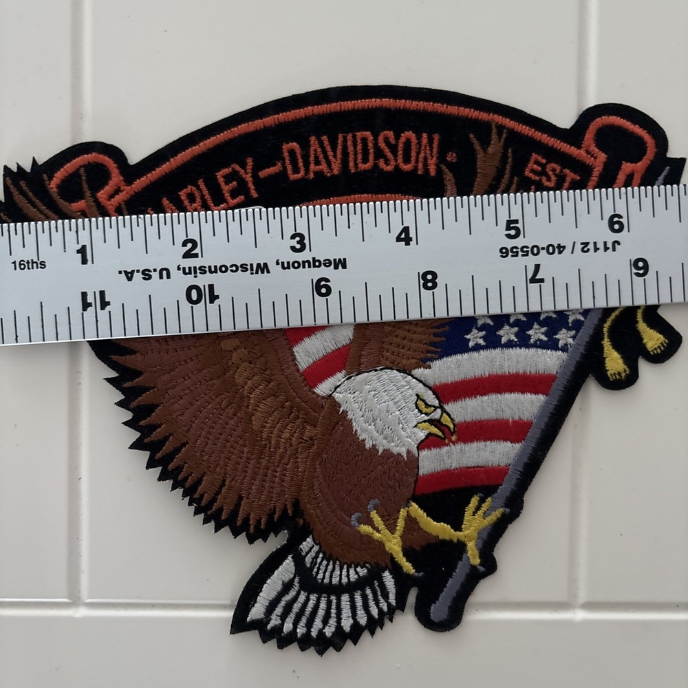 Harley Davidson Iconic Eagle & American Flag Jacket or Vest Patch