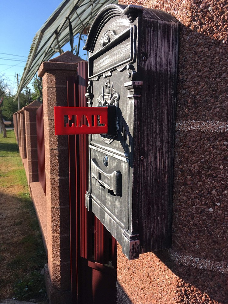 Mailbox Flag Front Mount Replacement 4 x 2 x 0,4 Inch For Brick Stone Mailbox