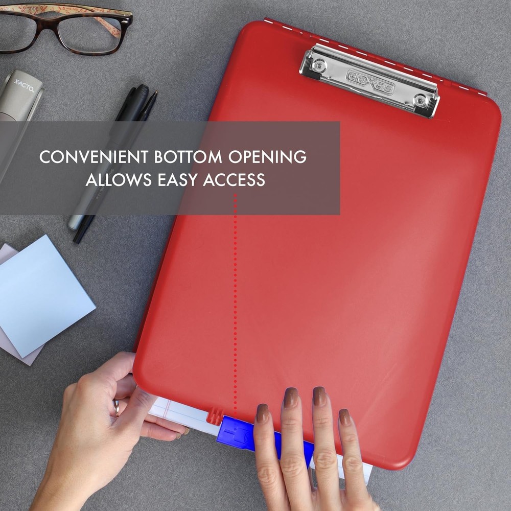 Dexas Slimcase Storage Clipboard, Red