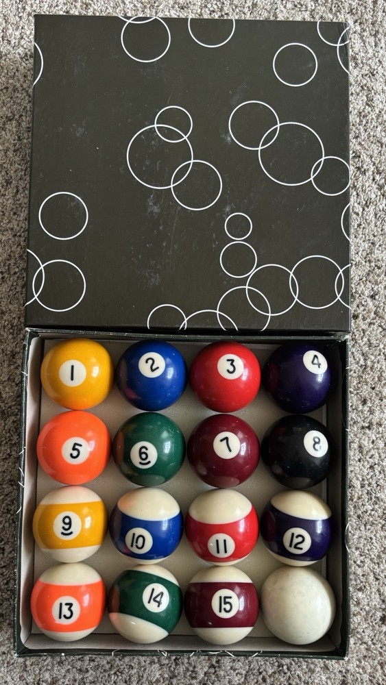 Vintage Billiard Pool Balls Original Box