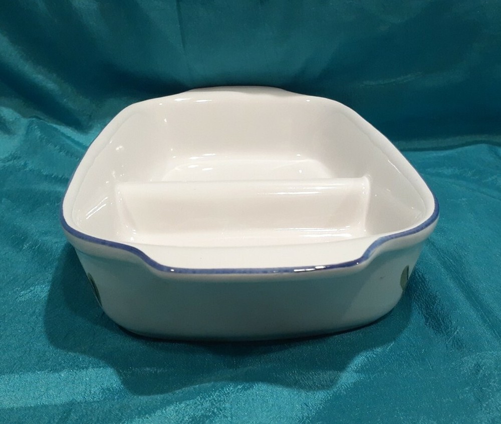 Maxam Stoneware Hand Painted Divided Baking Separated Serving Oven to Table