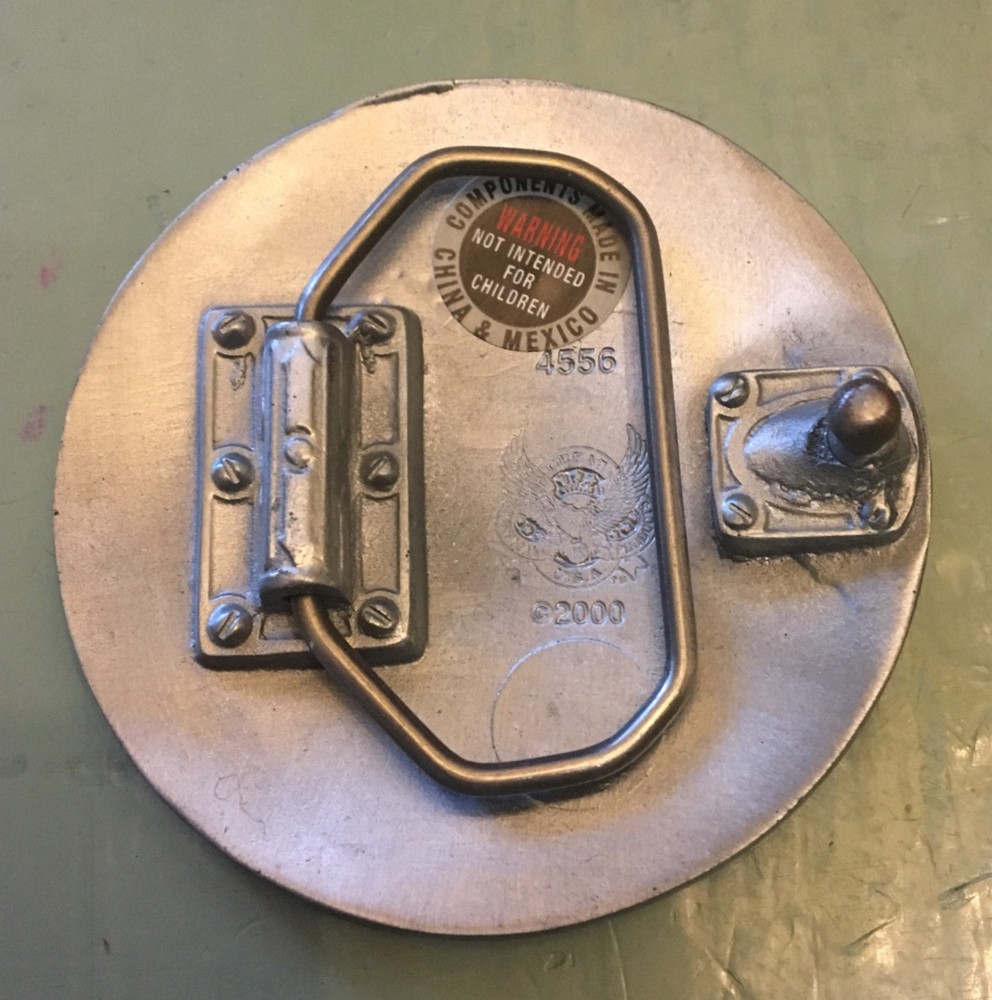 POWER ROUND BUCKLE NEW APPROXIMATELY 2 1/2" ROUND
