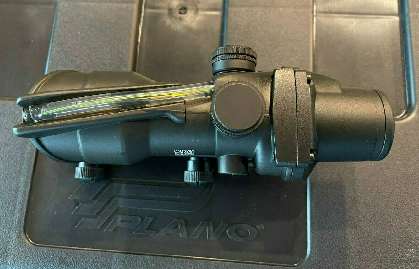 4x32 Fiber Optic Scope Chevron Reticle GREEN Weapon Sight ACOG Clone + 2 gifts