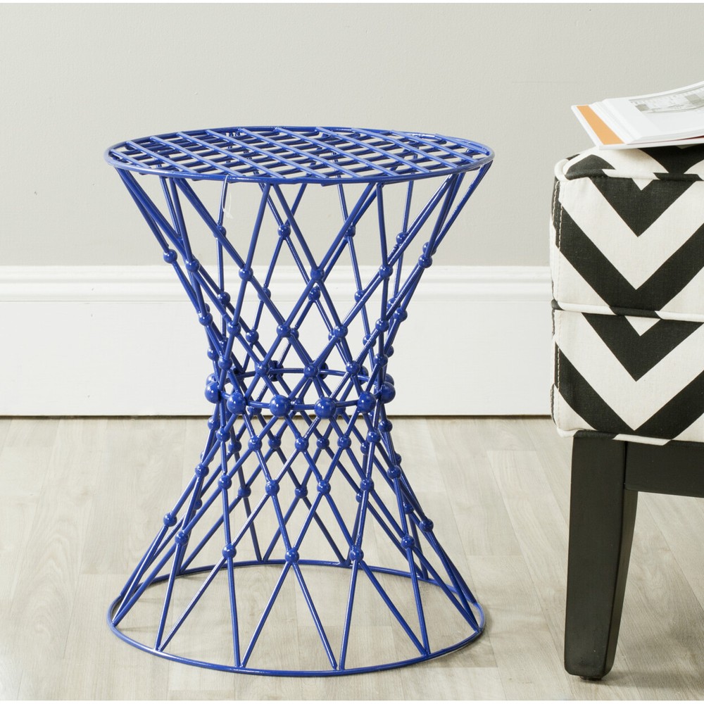 SAFAVIEH Charlotte Iron Wire Stool | Dark Blue |