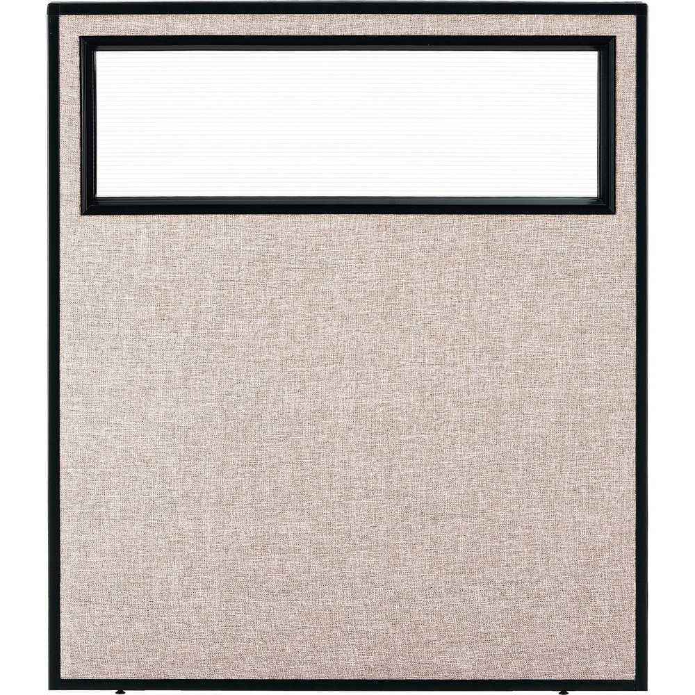Office Partition Panel With Partial Window 48-1/4"W x 42"H Tan