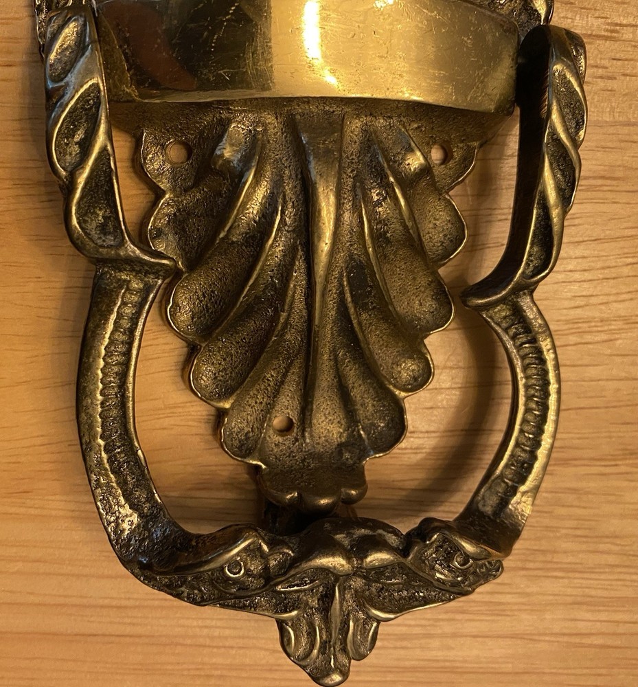 VTG Solid Cast Brass Sculptured Eagle Door Knocker-Marshall Field Co. Tag