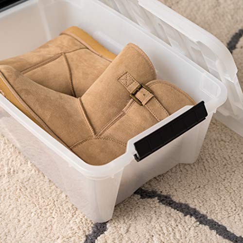 USA 13 Qt Stackable Plastic Storage Bins with Lids, 6 Pack - 13 Qt. - 6 Pack