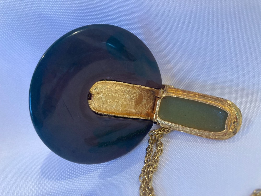 Vtg Max Factor “Khara” Perfume Glacé Necklace – 1970s Solid Perfume Pendant