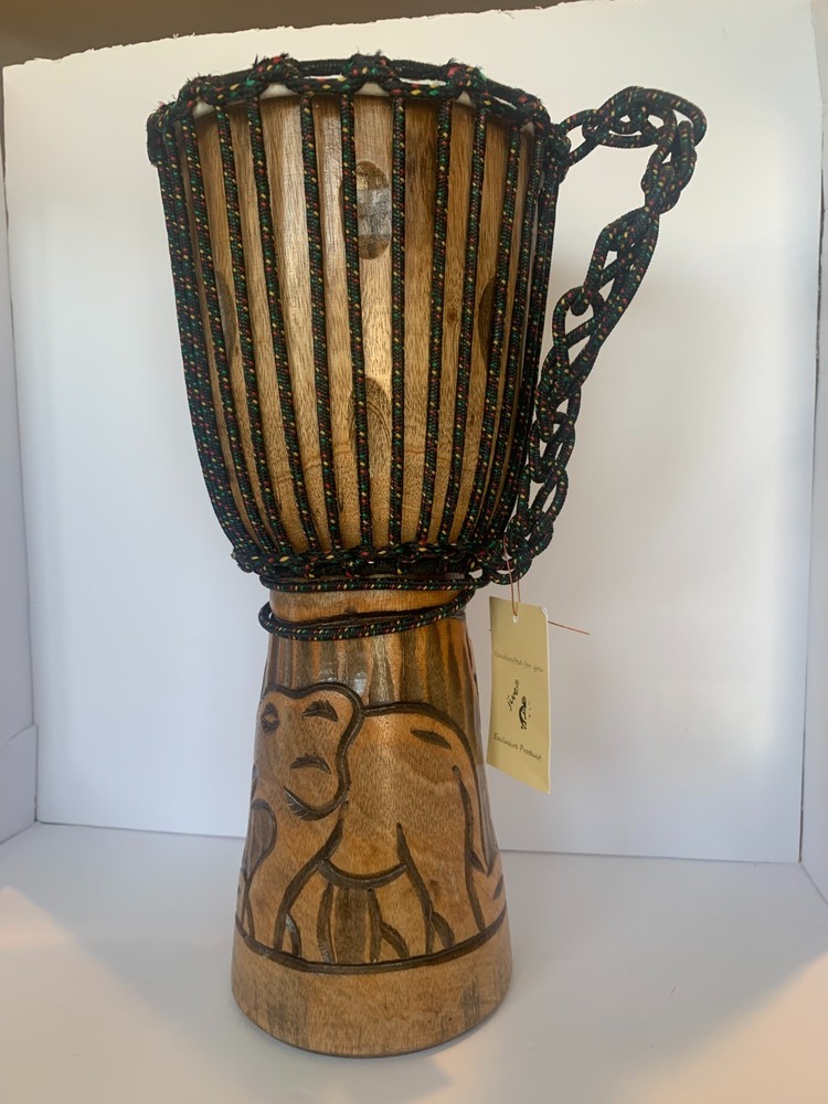 Deep Carved Elephants Djembe Bongo Drum by JIVE
