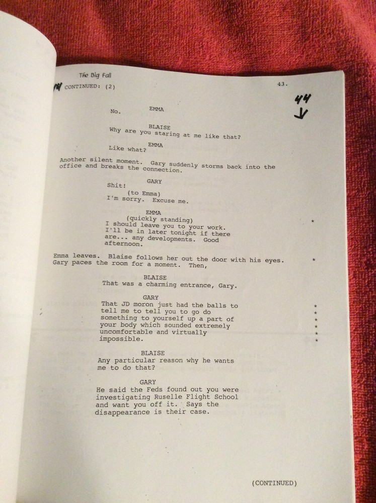 ORIGINAL SCRIPT THE BIG FALL C. THOMAS HOWELL KATHY GRIFFIN WILLIAM APPLEGATE JR