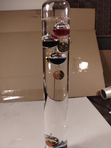 Galileo liquid Thermometer Hand Blown 14 "