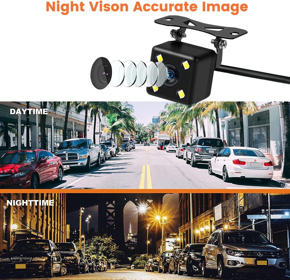 Car Rear View Backup Camera Parking Reverse Back Up Camera Waterproof CMOS 4LED