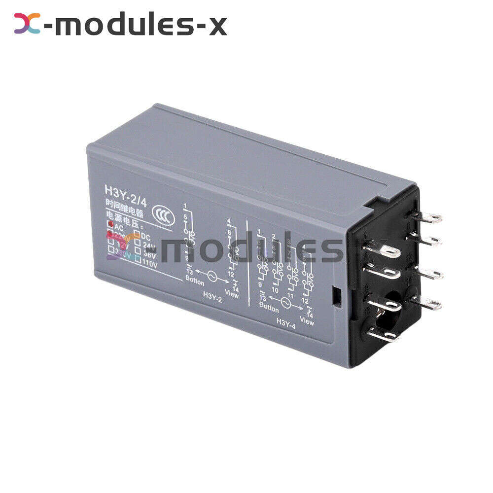 Adjustable Digital Time Relay Cycle Time Delay Relay With Base DC12V 24V AC220V