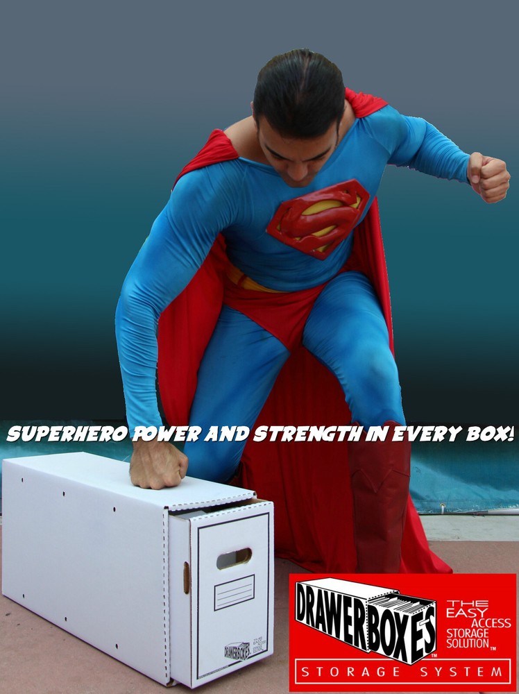 5 Pack LONG DrawerBoxes w/5 BoxSort Rails Comic Book Storage Boxes Stackable