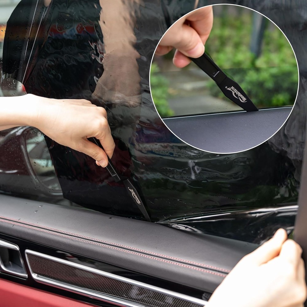 NEWISHTOOL Window Tint Tool, 5 PCS Black Corner Squeegee with Long