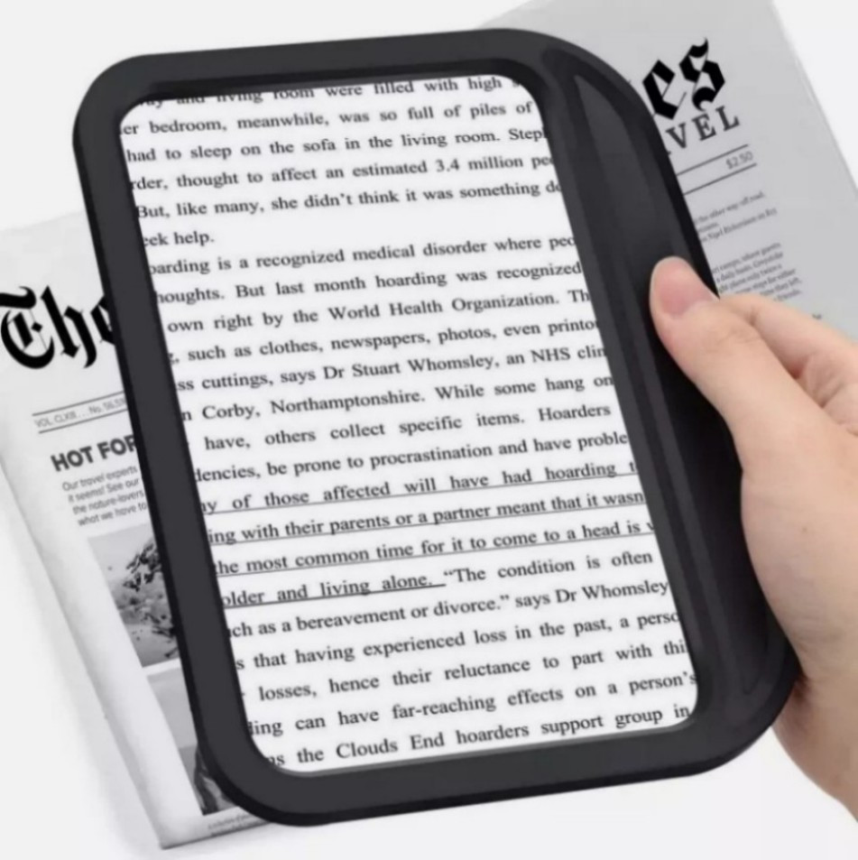 5X Full Page Magnifier Large Handheld Magnifying Glass for Low Visions -&