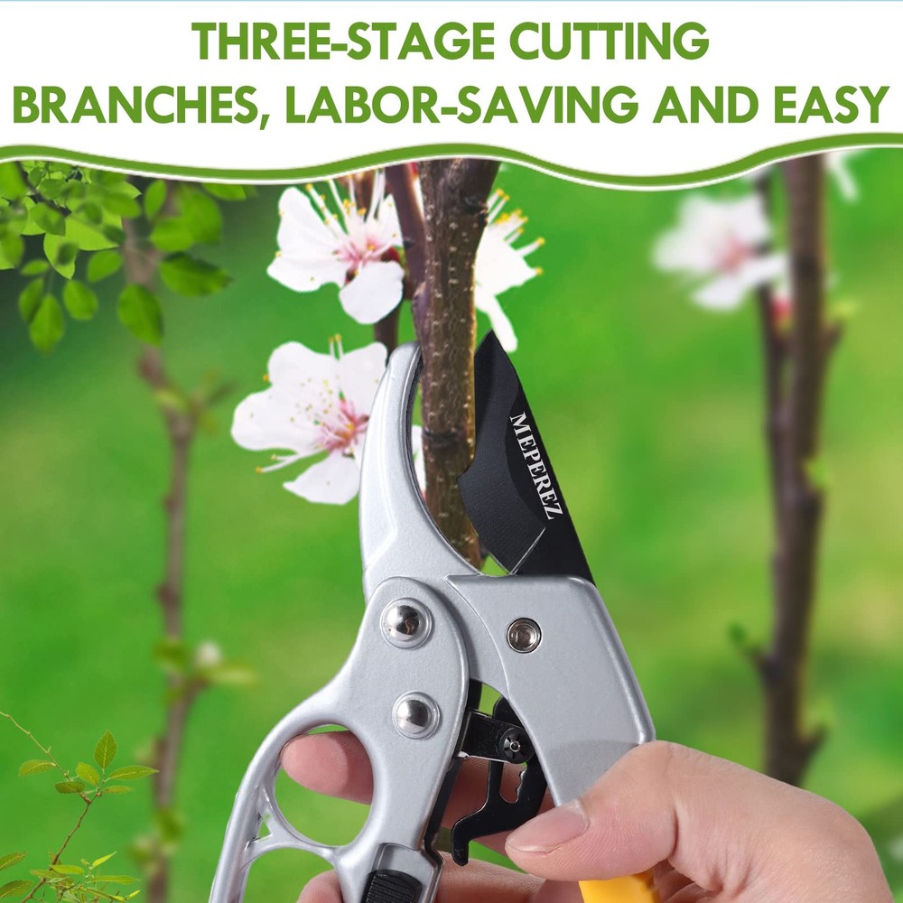 Ultra Sharp Germany Pruning Shears - Cuts 3X Easier, Weak Hand 8", Yellow