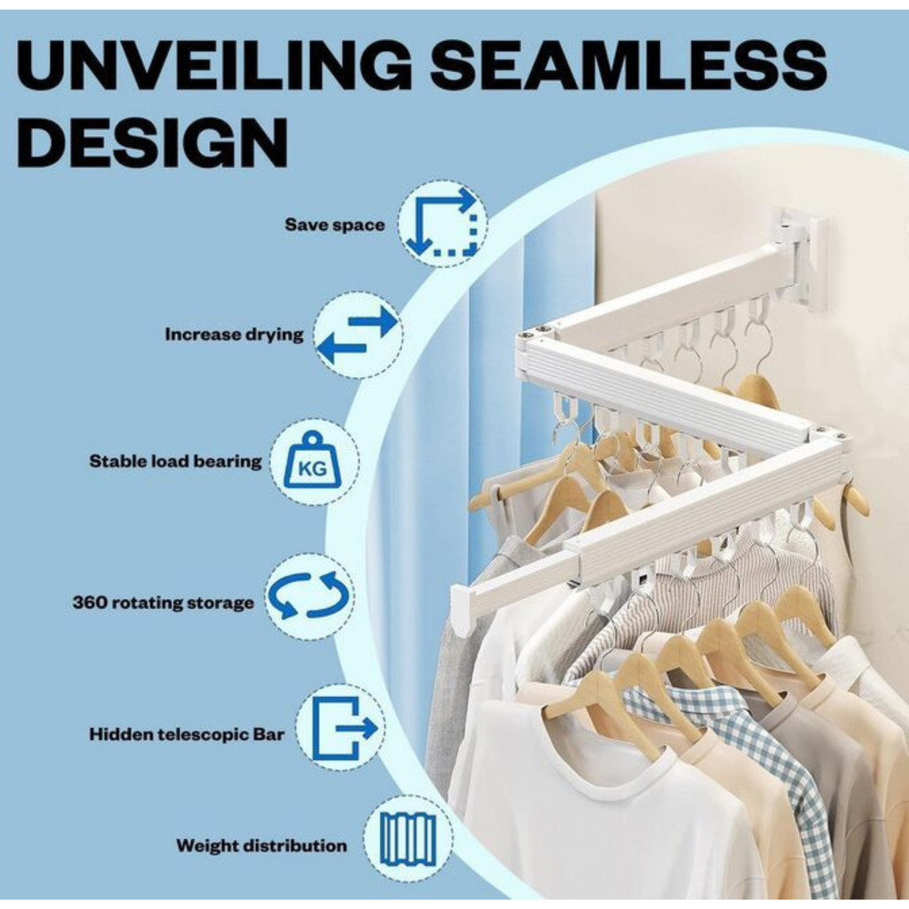 Premier Storage Systems Iron-a-way Wall Mounted Z Fold Drying Rack